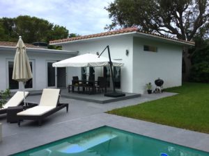Master bedroom addition in Miami Shores with backyard remodeling