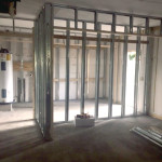 Partitions installed for garage conversion