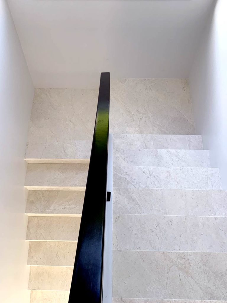 After photo of marble stairs